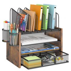 桌面文件架管理架办公室办公桌文件收纳置物架